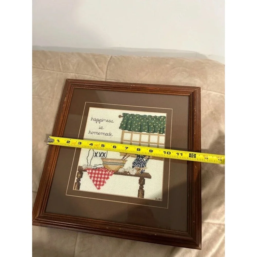 Vintage 1985 Cross Stitch “Happiness is Homemade” Baking and Cooking Theme